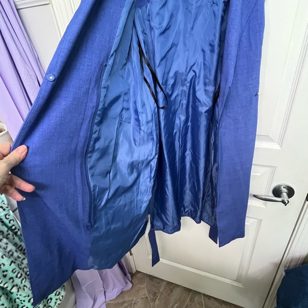 Calvin Klein Blue Sleeveless Belted Lined Dress Size 14.  Brand New With tags! - Picture 9 of 12